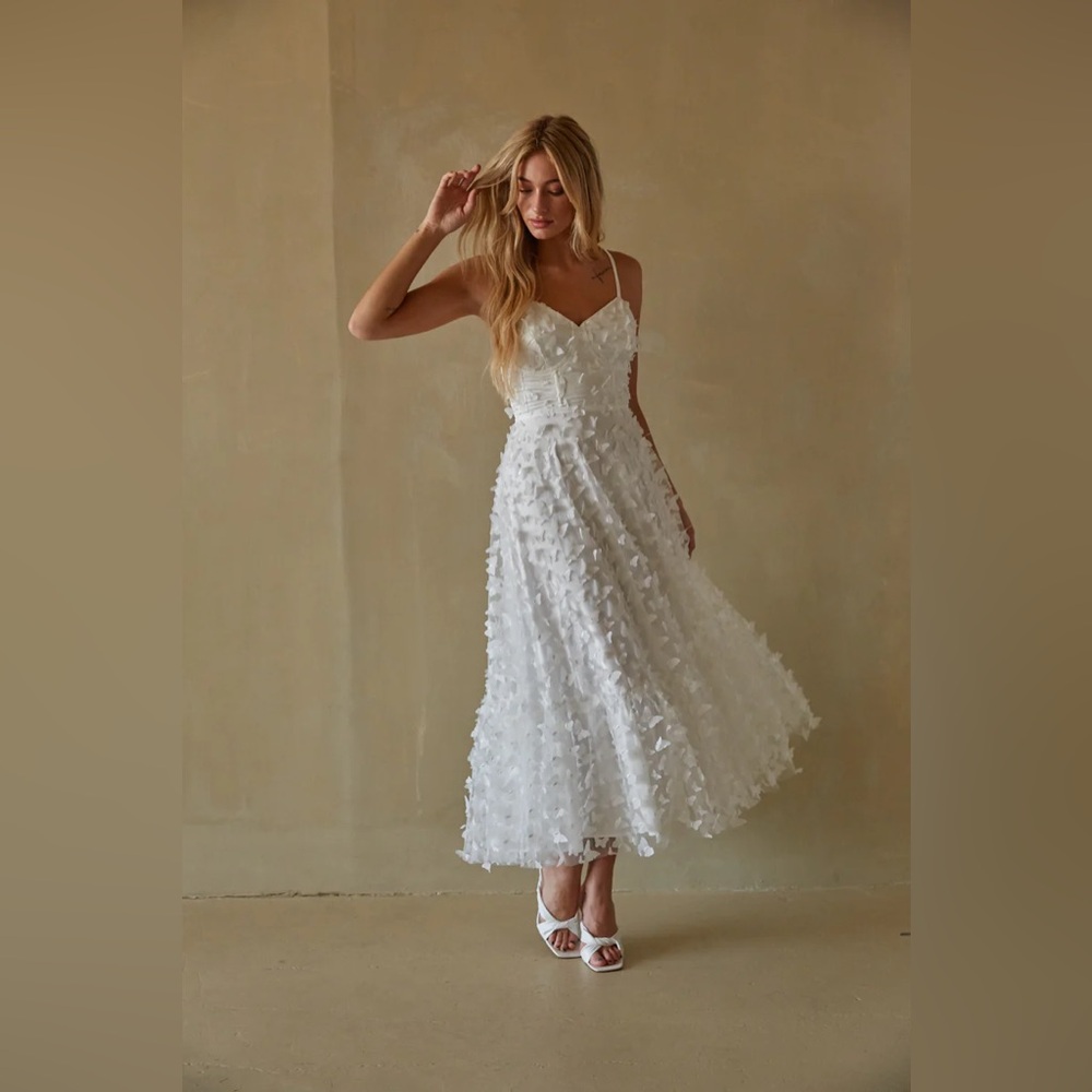 Butterfly Tulle Midi Dress
